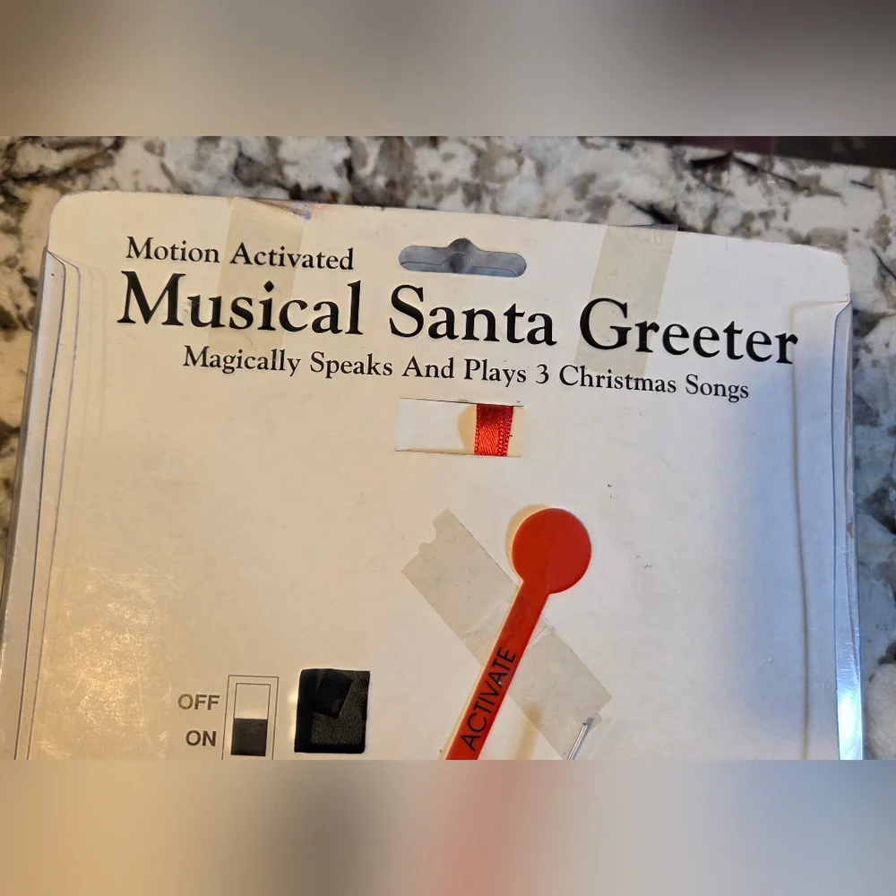 Vintage Motion Activated Musical Santa Greeter Wall Door Plaque 3 Songs